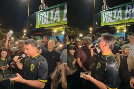 FLAVIO BOLSONARO FALA NA VIGILIA DO PAI NO DF