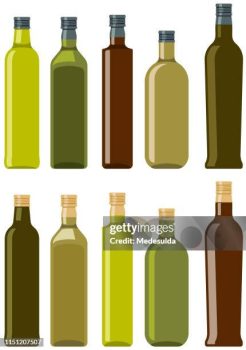 Olive oil bottles in vector